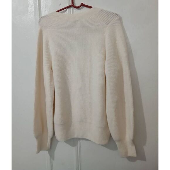Madewell womens xl square neck soft wool ivory cream sweater - Picture 4 of 7